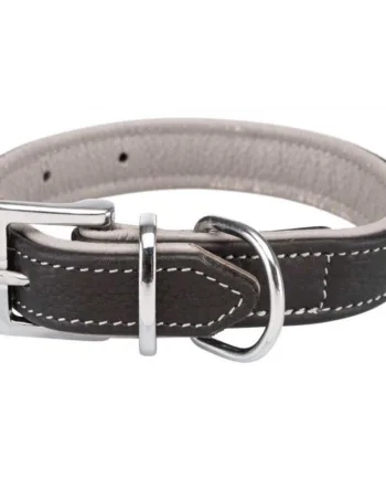 Active Comfort Læderhalsbånd  Sort Grå  31-37 Cm