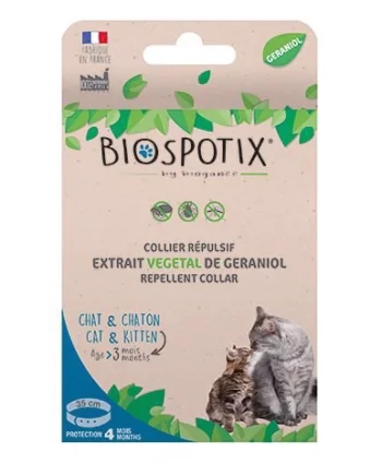 Biospotix Loppehalsbånd Til Katte Mod Lopper  Lus  Flåter  Tæger Og Myg