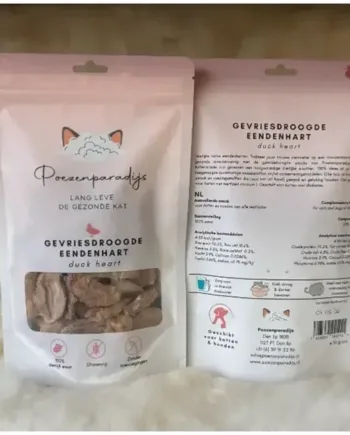 Cat Paradise 100  Frysetørret Andehjerter Til Katte Og Hunde