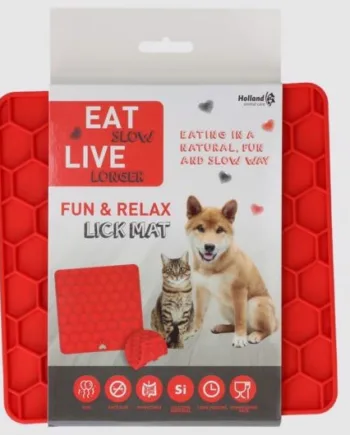 Eat Slow Lick Mat  Rød