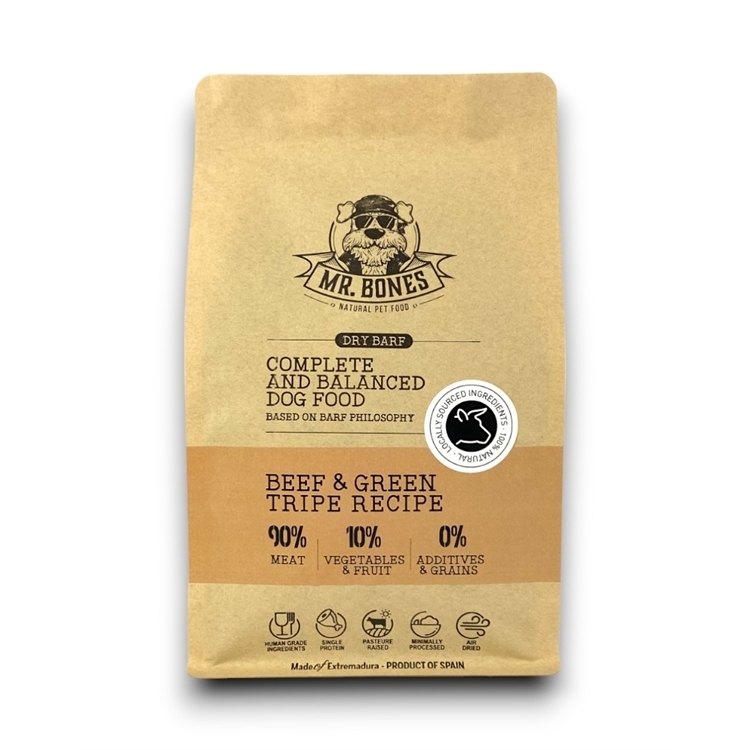 Mr Bones Dry Barf Beef With Green Tripe Recipe Kg