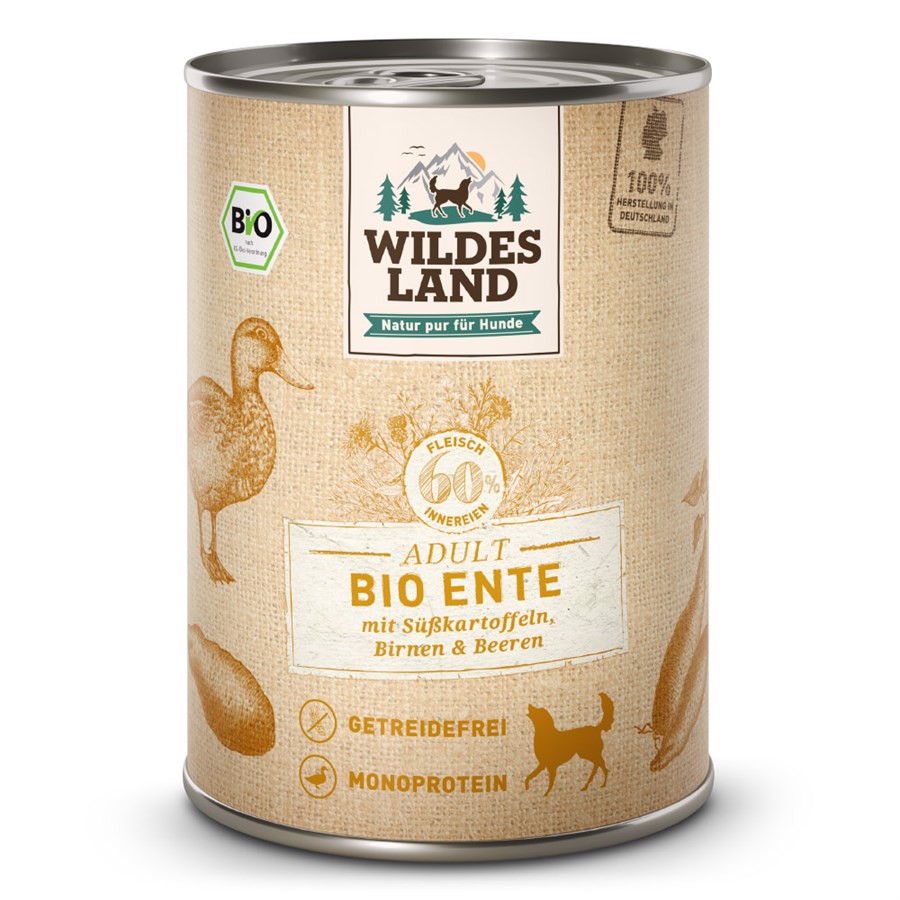 Wildes Land Bio And økologisk Dåsemad Til Hunde 400g