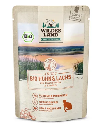 Wildes Land Cat Bio Chicken   Salmon  12 Pouches