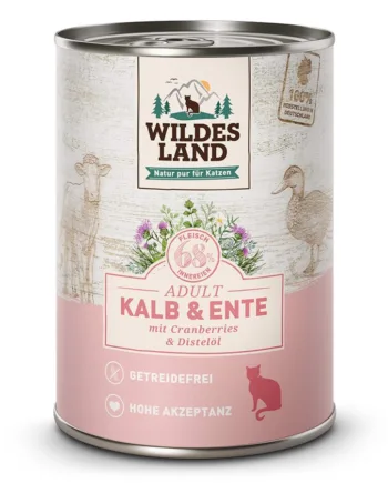 Wildes Land Cat Calf   Duck With Cranberries  400g