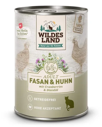 Wildes Land Cat Pheasant   Chicken With Cranberries  400g