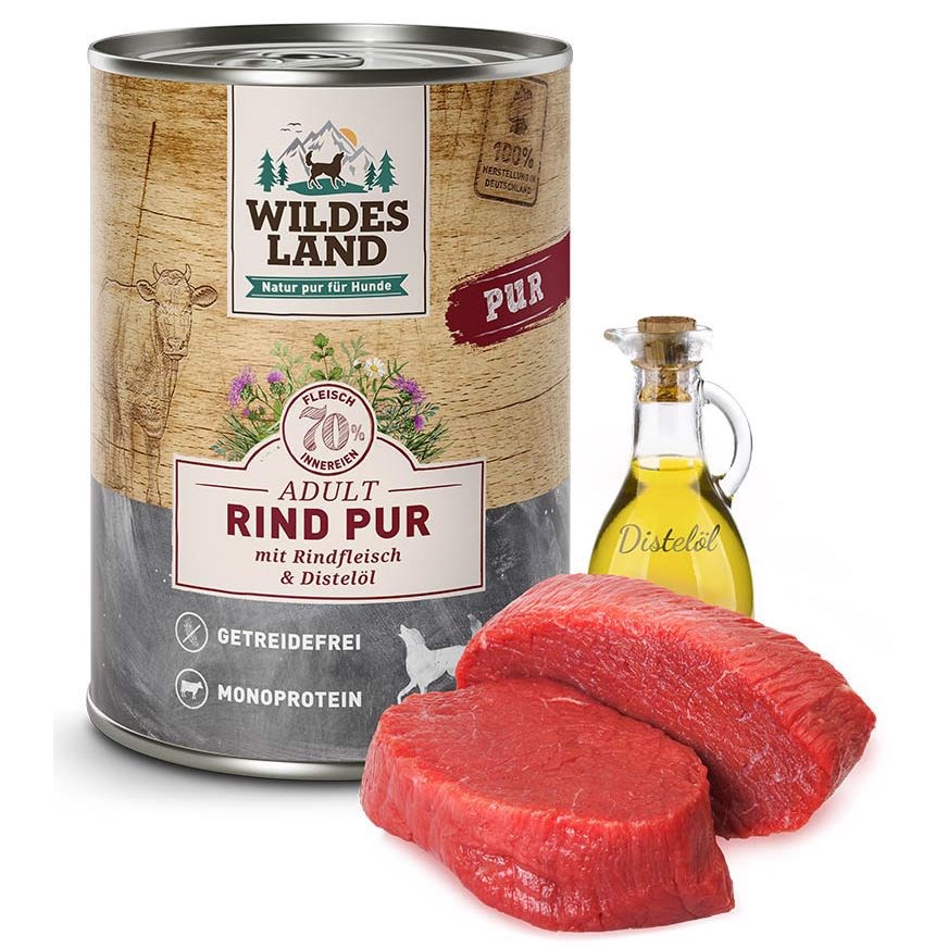 Wildes Land Pur Oksekød Dåsemad 400g