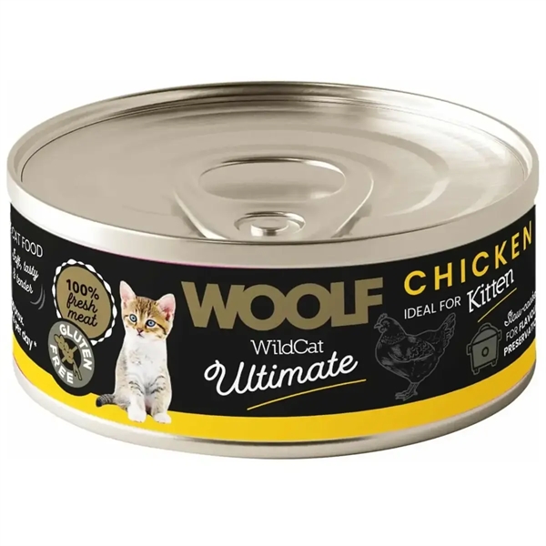 Woolf Ultimate Chicken Dåsemad Til Killinger 12 Dåser 85g