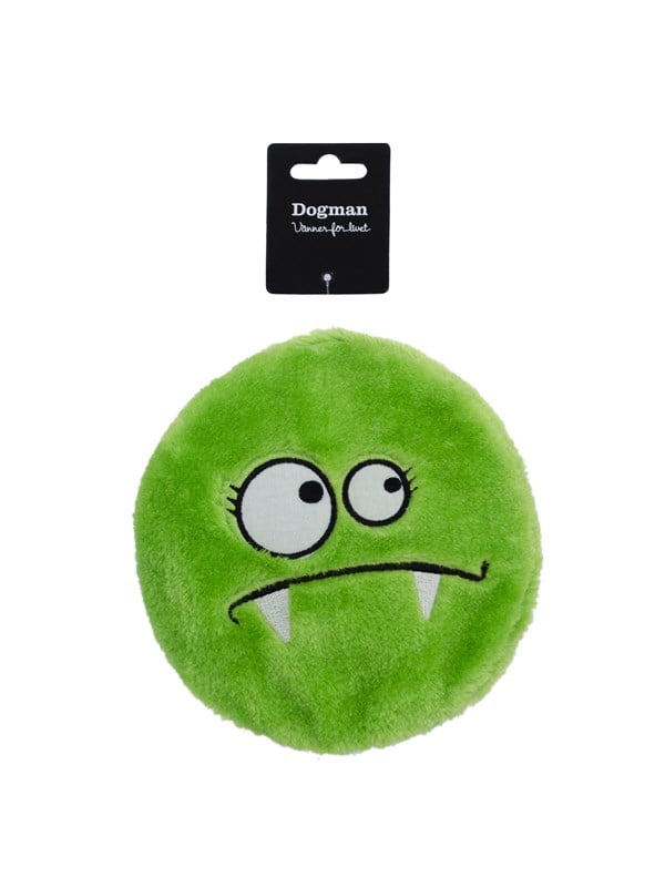 Dogman Hundelegetøj Fladt Grønt Monster Med Pivelyd 17cm