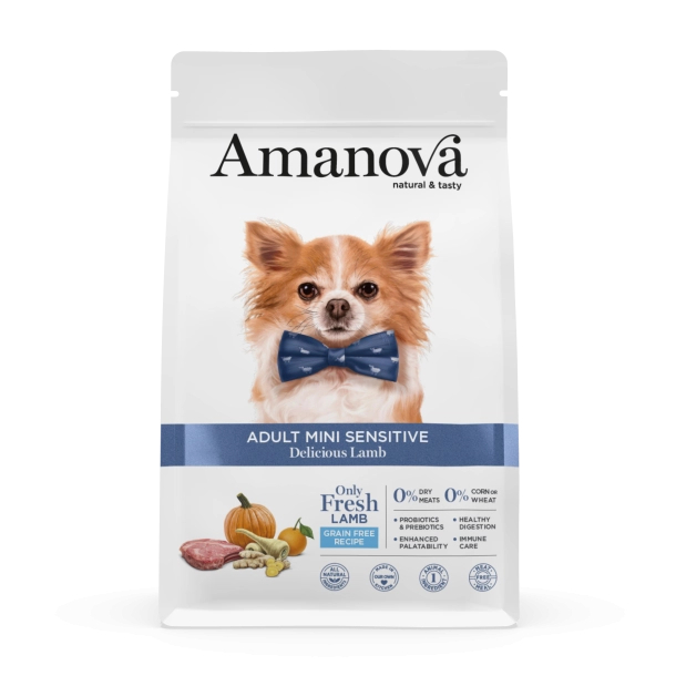 Amanova Lam Kornfrit Foder Til Voksne Små Hunde   Kg