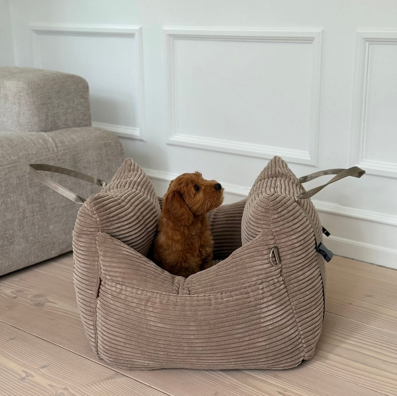 Bjørk Bilsæde Til Hunde Lys Brun Bred Fløjl