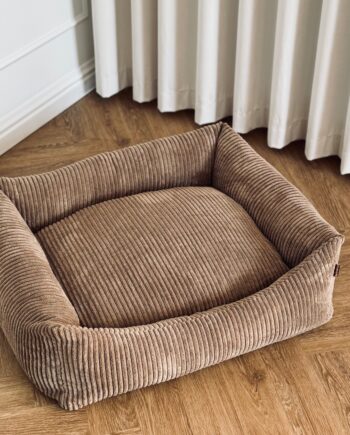 Bjørk Hundekurv Lys Brun   Bred Fløjls Small