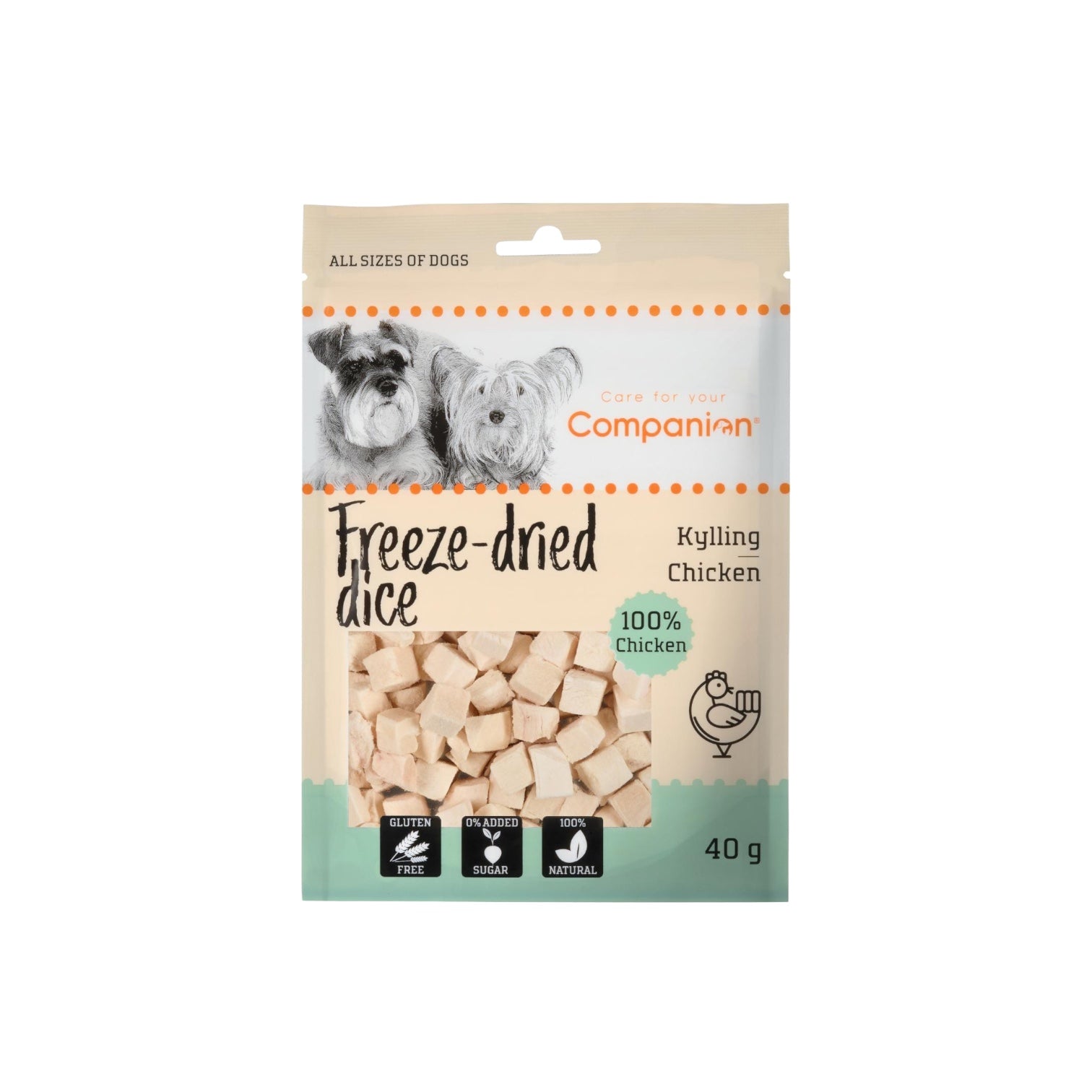 Companion Freeze-dried Dice Kylling Stk