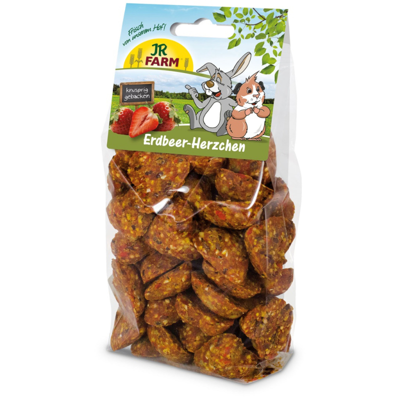 Jr Jordbærhjerter 150g  Sprøde Snacks Til Gnavere