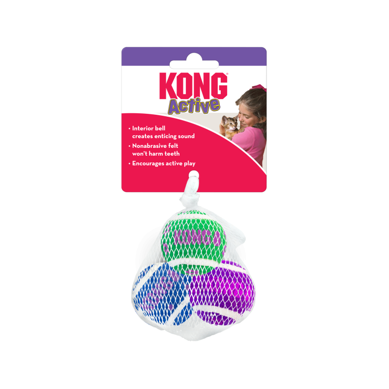 Kong Cat Tennis Balls   Bells    Stk