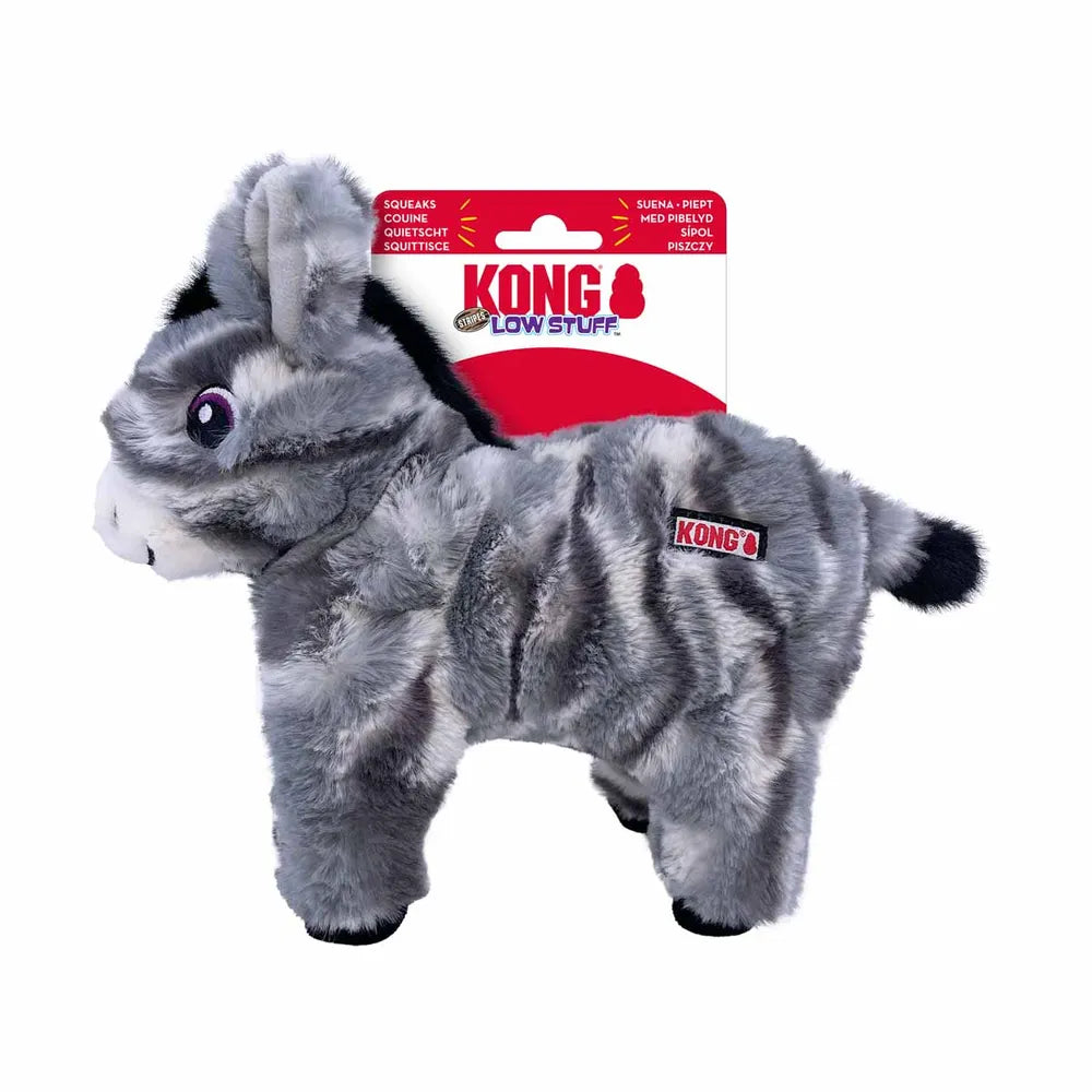 Imazo  Kong Low Stuff Stripes Donkey 25x27x8 5cm Hundelegetøj Plys Spar Stort På Alt Til Dit Kæledyr Op Til 50