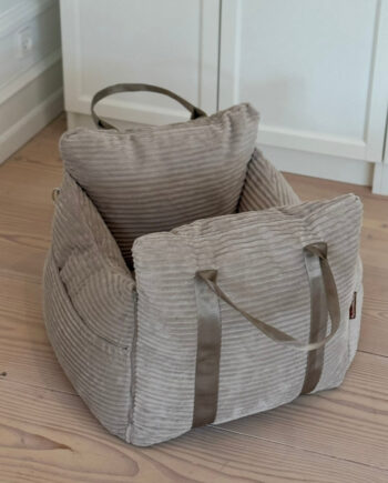 Lille Bjørk Bilsæde Til Hunde Beige   Bred Fløjl 52   52   36 Cm