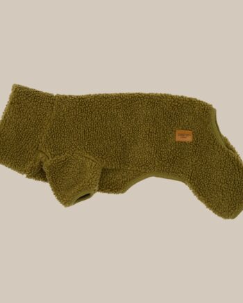 Milo   Hundesweater   Blødt Teddy Materiale  Olive
