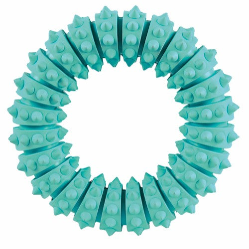 Trixie Denta Fun Ring   12 Cm  Naturgummi  Til Hunde Med Pebermyntesmag  For At Støtte Tandplejen Og Reducere Tandplak