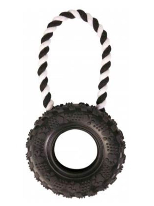 Trixie Dog Toy Tire On   Rope   15 31 Cm Black