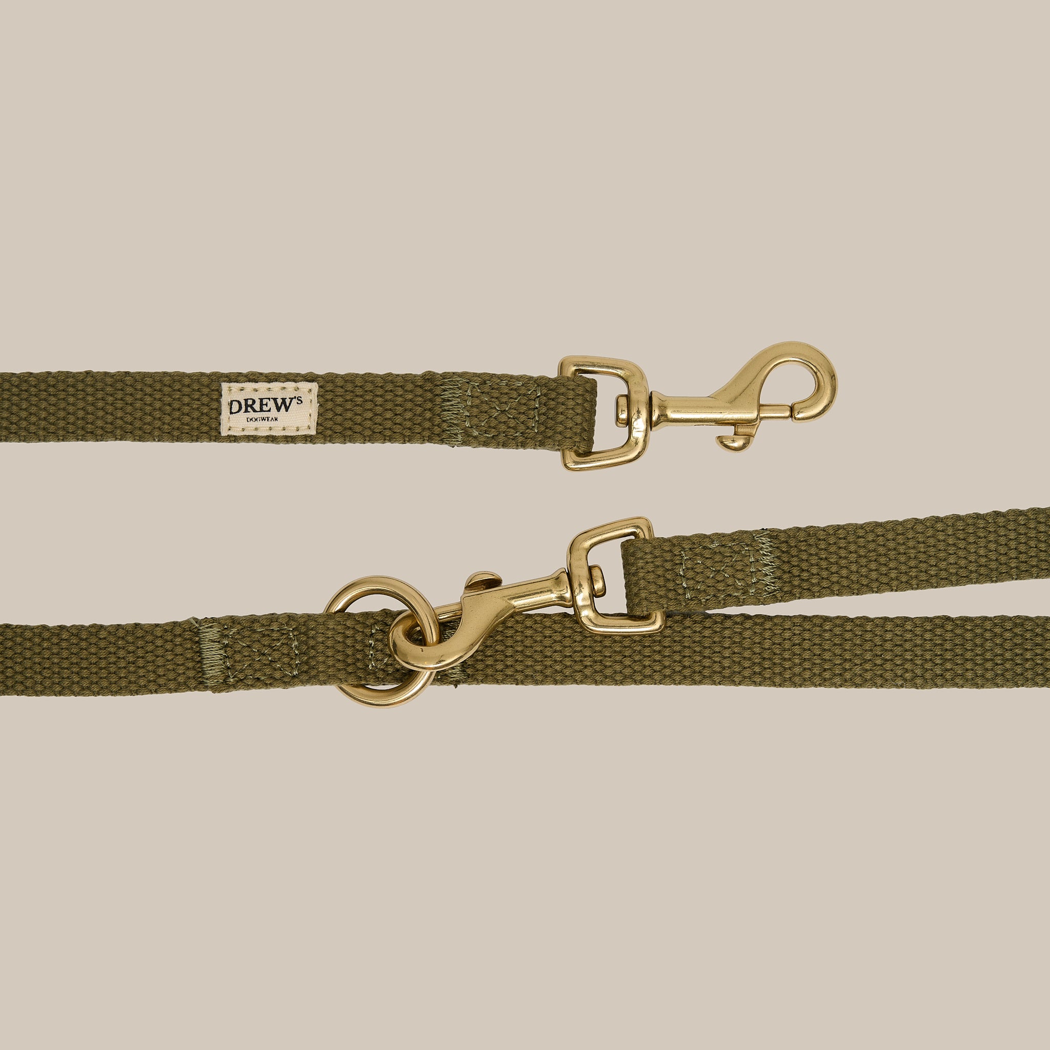 Olive   Justerbar Hundesnor Af Bomuld   Meter