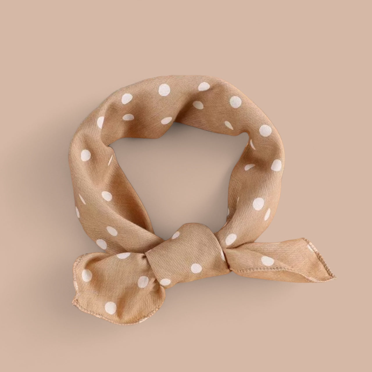 Bandana   Kakhi    Prikker Beige    Hvide Prikker