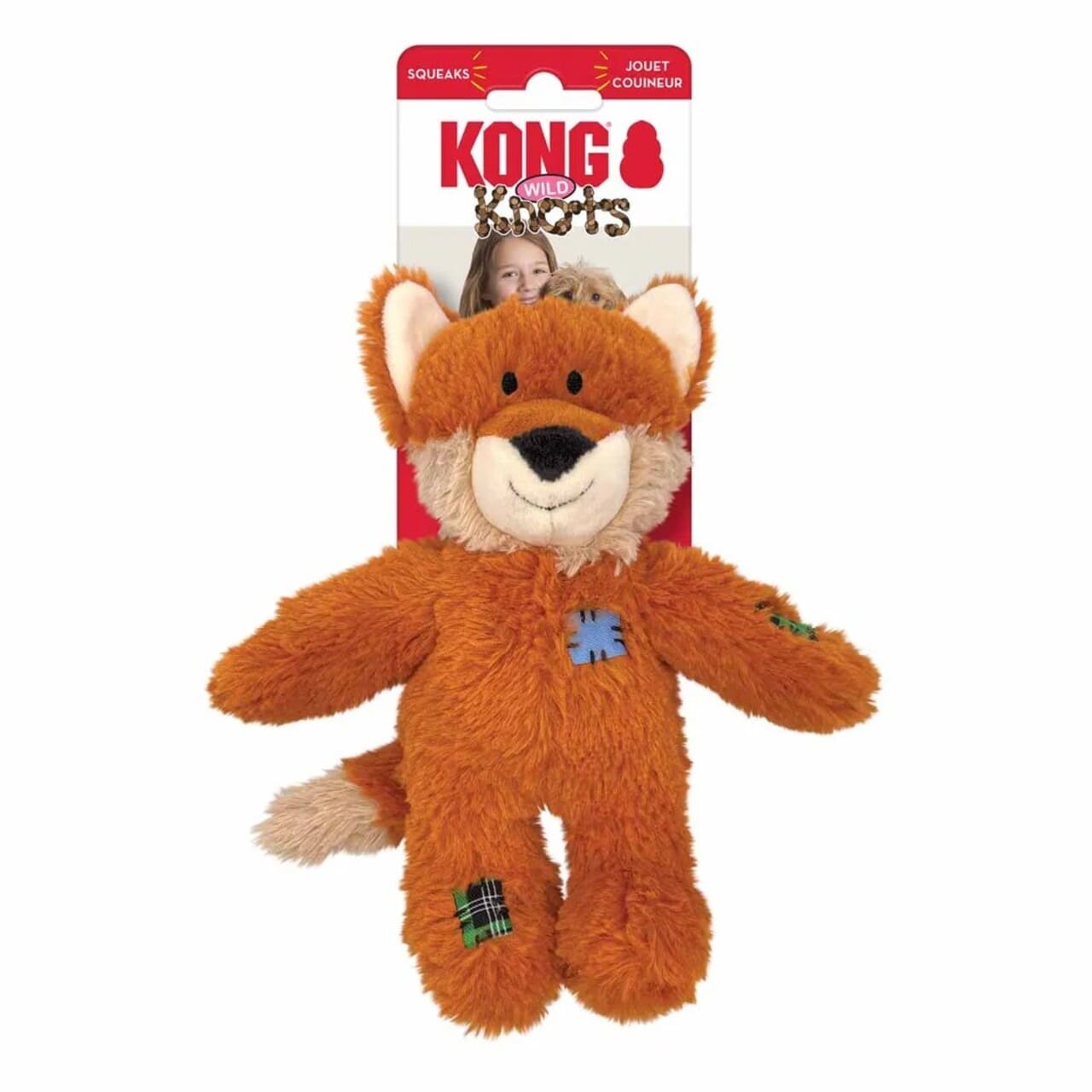 Kong Wild Knots Ræv Naturlig Leg Og Blød Komfort For Hunde Med Indvendigt Knudret Rebskelet For Hunde