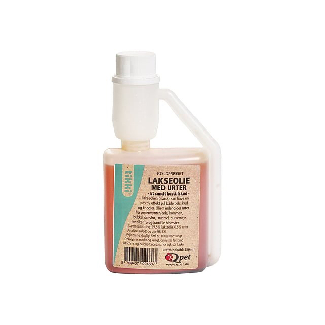 Lakseolie Med Urter Til Hund Og Kat  250 Ml