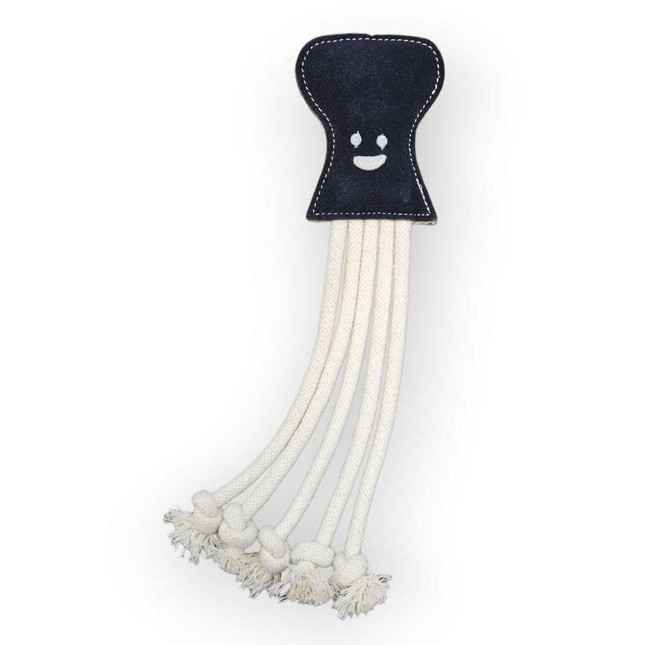Petpower Namastay Blæksprutte   Buffalo Ruskind Med Reb Og Piv 35   10 Cm Hundelegetøj 100   Naturmateriale Quot Quot Genanvendelige Materialer Quot Quot Buffalo Ruskind Quot Quot Kokosfiber Quot Quot Bomulds Jute Reb Quot Quot Reb Spar